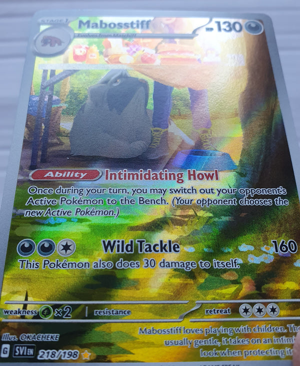 Pokemon - Mabosstiff *Illustration Rare* Scarlet & Violet 218/198