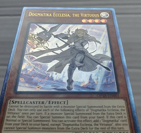 Yugioh - Dogmatika Ecclesia, the Virtuous *Ultimate Rare* OP18-EN001 (NM)