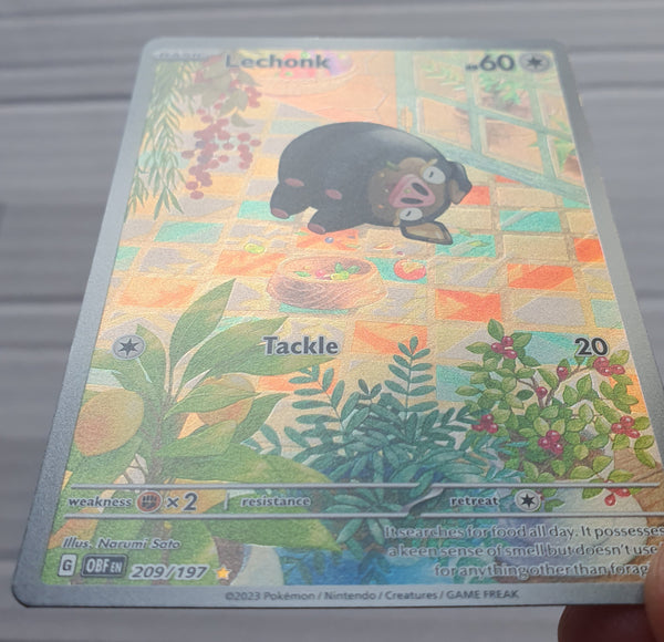 Pokemon - Lechonk *Illustration Rare* Obsidian Flames 209/197