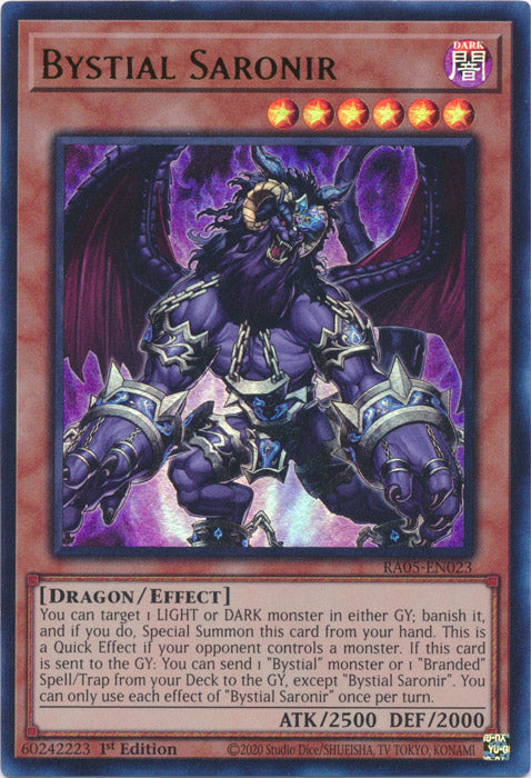 Yugioh - Bystial Saronir *Select Rarity* RA05-EN023 (NM)