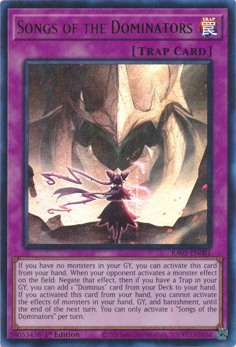 Yugioh - Songs of the Dominators *Select Rarity* RA05-EN081 (NM)
