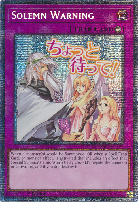 Yugioh - Solemn Warning *Select Rarity* RA05-EN126 (NM)