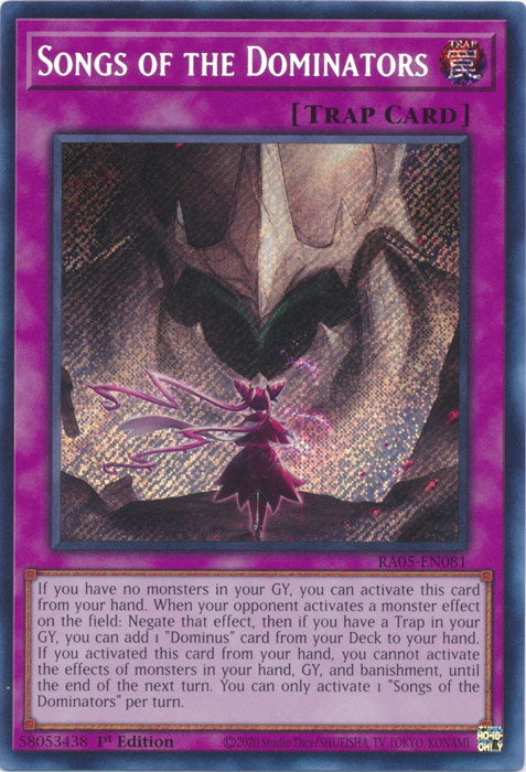 Yugioh - Songs of the Dominators *Select Rarity* RA05-EN081 (NM)
