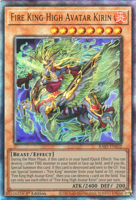 Yugioh - Fire King High Avatar Kirin *Select Rarity* RA05-EN032 (NM)