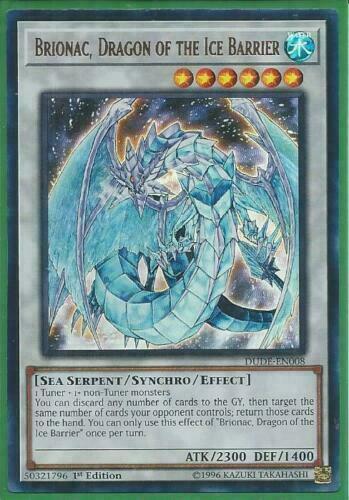 Yugioh Card - Brionac, Dragon of the Ice Barrier *Ultra Rare* DUDE-EN008 (NM/M)
