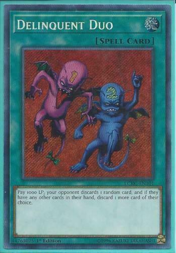 Yugioh Card - Delinquent Duo *Secret Rare* LCKC-EN101 (NM)