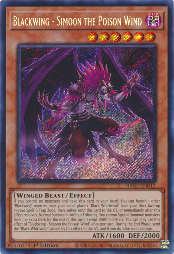 Yugioh - Blackwing - Simoon the Poison Wind *Select Rarity* RA01-EN012 (NM)