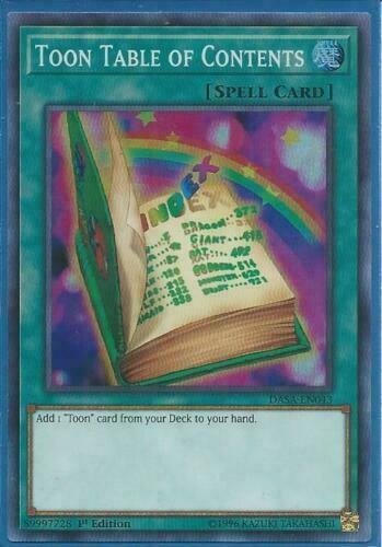 Yugioh Card - Toon Tables of Contents *Super Rare* DASA-EN043 (NM)