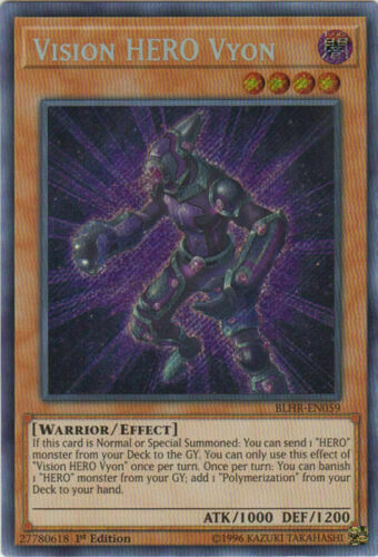 Yugioh Card - Vision HERO Vyon *Secret Rare* BLHR-EN059 (NM/M)
