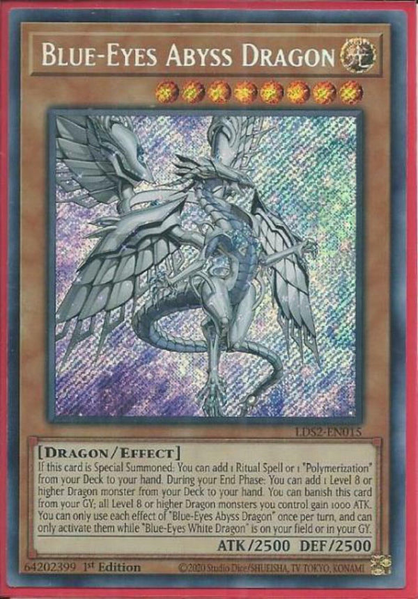 Yugioh - Blue-Eyes Abyss Dragon *Secret Rare* LDS2-EN015 (NM)