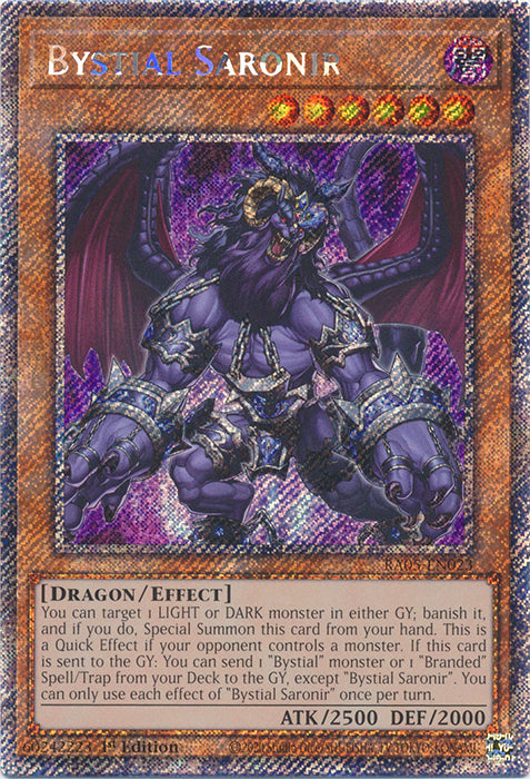 Yugioh - Bystial Saronir *Select Rarity* RA05-EN023 (NM)