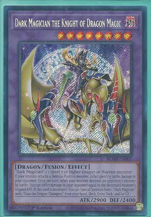 Yugioh - Dark Magician the Knight of Dragon Magic *Secret Rare* BLMR-EN001 (NM)