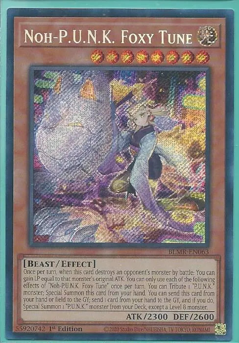 Yugioh - Noh-P.U.N.K. Foxy Tune *Secret Rare* BLMR-EN063 (NM)