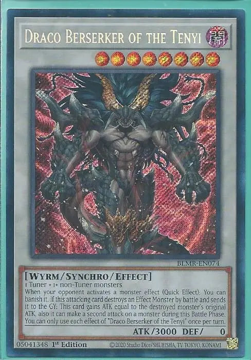 Yugioh - Draco Berserker of the Tenyi *Secret Rare* BLMR-EN074 (NM/M)