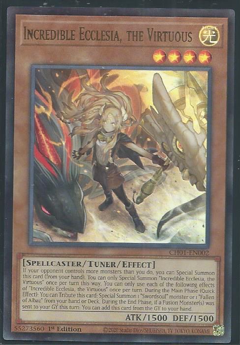 Yugioh - Incredible Ecclesia, The Virtuous *Ultra Rare* CH01-EN002 (NM)