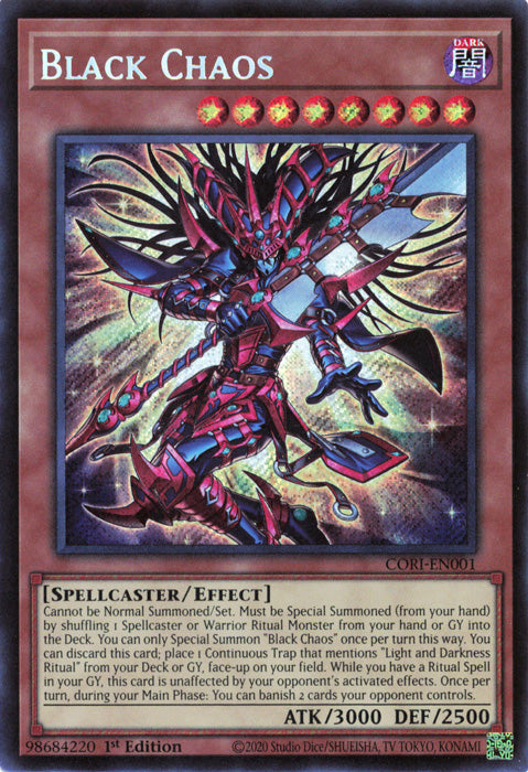 Yugioh - Black Chaos *Secret Rare* CORI-EN001 (NM)