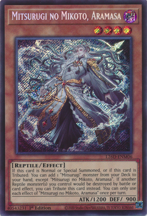 Yugioh - Mitsurugi no Mikoto, Aramasa *Secret Rare* L26D-ENM06 (NM)