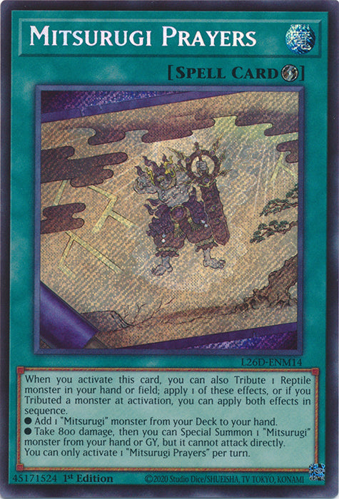 Yugioh - Mitsurugi Prayers *Secret Rare* L26D-ENM14 (NM)