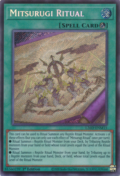 Yugioh - Mitsurugi Ritual *Secret Rare* L26D-ENM15 (NM)