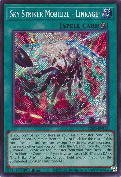 Yugioh - Sky Striker Mobilize - Linkage! *Secret Rare* L26D-ENS22 (NM)