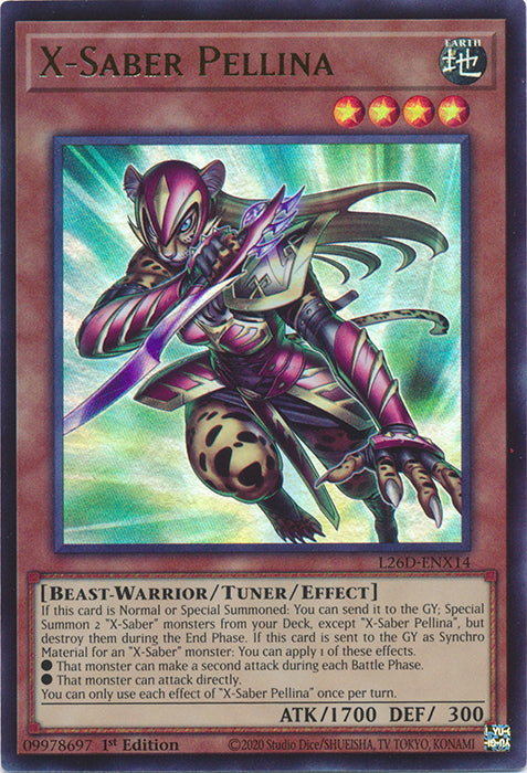 Yugioh - X-Saber Pellina *Ultra Rare* L26D-ENX14 (NM)