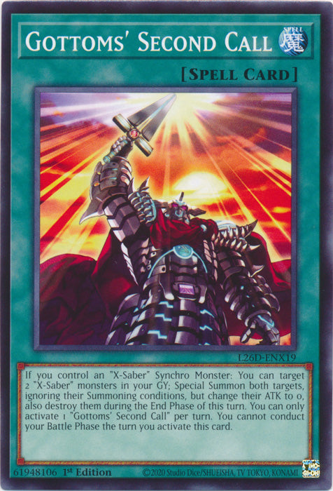 Yugioh - Gottoms' Second Call *Common* L26D-ENX19 (NM)