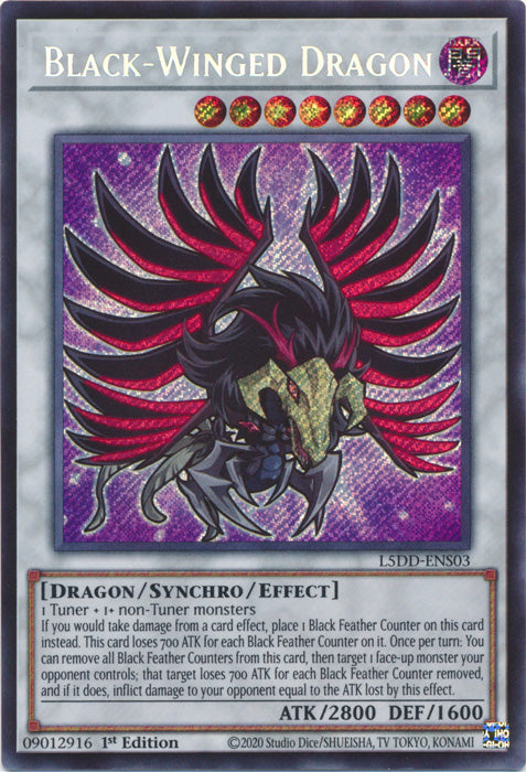 Yugioh - Black-Winged Dragon *Secret Rare* L5DD-ENS03 (NM)