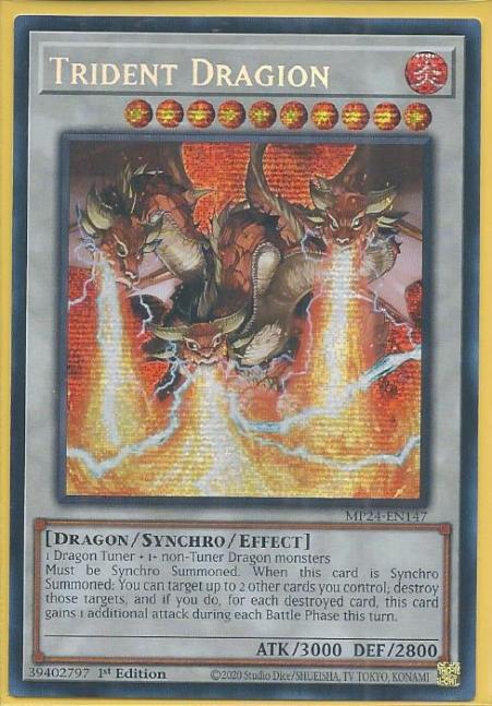 Yugioh - Trident Dragion *Prismatic Secret Rare* MP24-EN147 (NM)