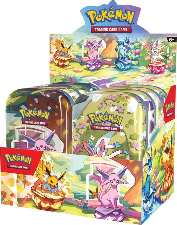 Pokemon - Scarlet & Violet 8.5 Prismatic Evolutions Mini Tin Display Case (8 Tins)