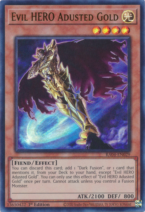 Yugioh - Evil HERO Adusted Gold *Select Rarity* RA04-EN029 (NM)