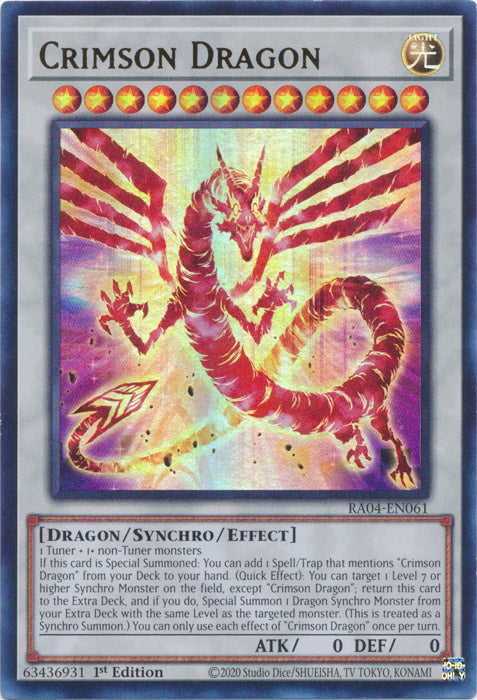 Yugioh - Crimson Dragon *Select Rarity* RA04-EN061 (NM)
