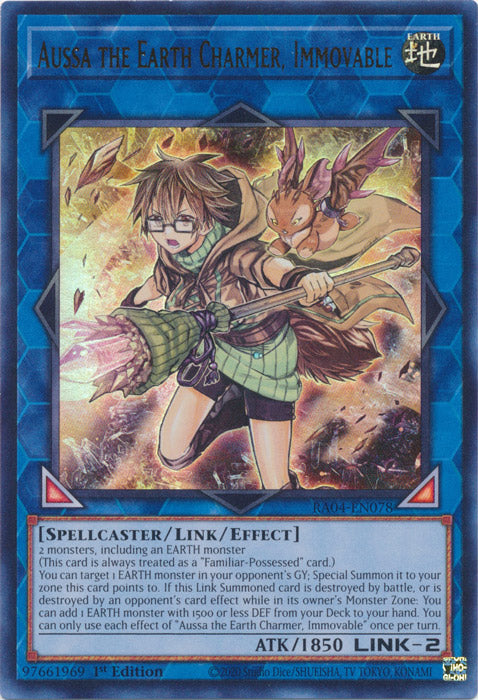 Yugioh - Aussa the Earth Charmer, Immovable *Select Rarity* RA04-EN078 (NM)