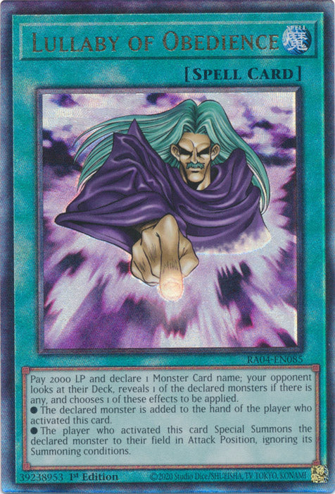 Yugioh - Lullaby of Obedience *Select Rarity* RA04-EN085 (NM)