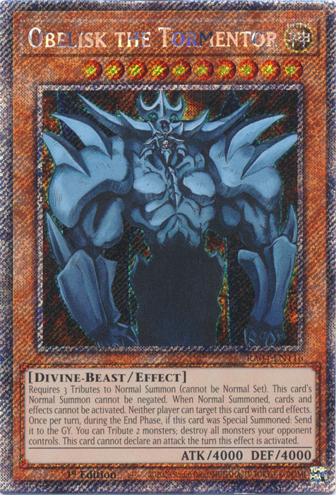 Yugioh - Obelisk the Tormentor *Platinum Secret Rare* RA04-EN116 (NM)