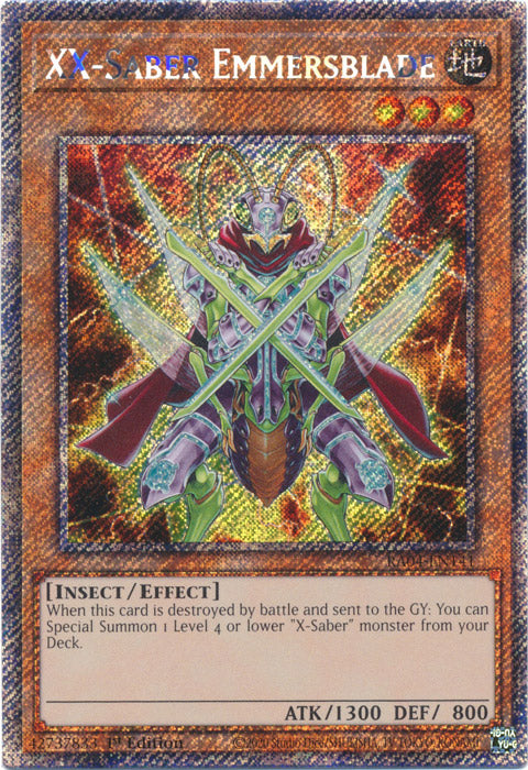 Yugioh - XX-Saber Emmersblade *Platinum Secret Rare* RA04-EN141 (NM)