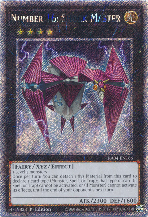 Yugioh - Number 16: Shock Master *Platinum Secret Rare* RA04-EN166 (NM)
