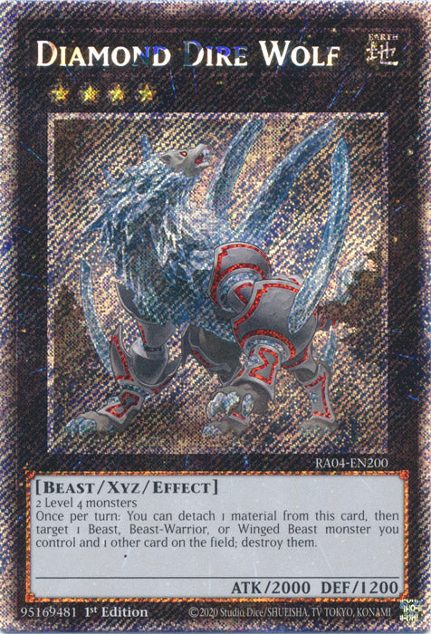 Yugioh - Diamond Dire Wolf *Platinum Secret Rare* RA04-EN200 (NM)
