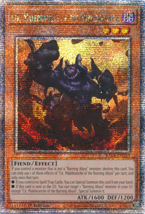 Yugioh - Cir, Malebranche of the Burning Abyss *Select Rarity* RA04-EN234 (NM)