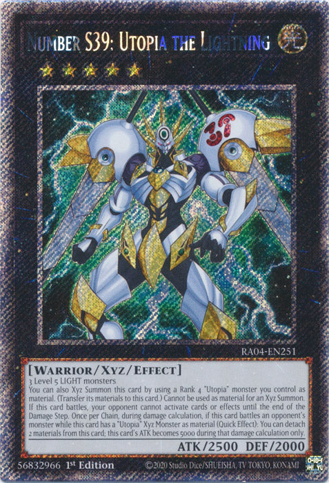 Yugioh - Number S39: Utopia the Lightning *Platinum Secret Rare* RA04-EN251 (NM)