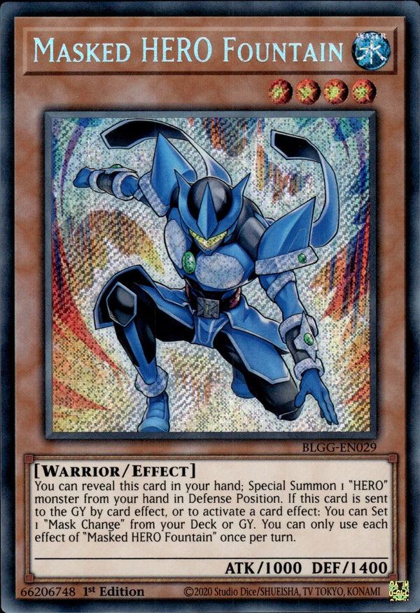 Yugioh - Masked HERO Fountain *Secret Rare* BLGG-EN029 (NM)