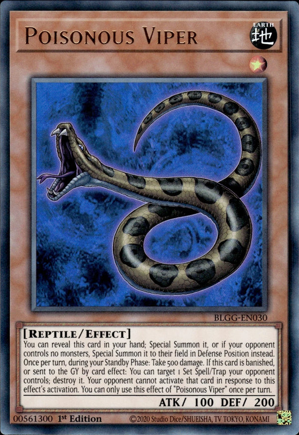Yugioh - Poisonous Viper *Ultra Rare* BLGG-EN030 (NM)