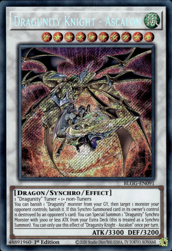 Yugioh - Dragunity Knight - Ascalon *Secret Rare* BLGG-EN091 (NM)