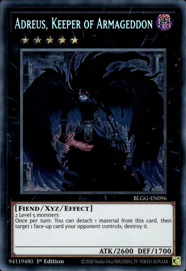 Yugioh - Adreus, Keeper of Armageddon *Secret Rare* BLGG-EN096 (NM)