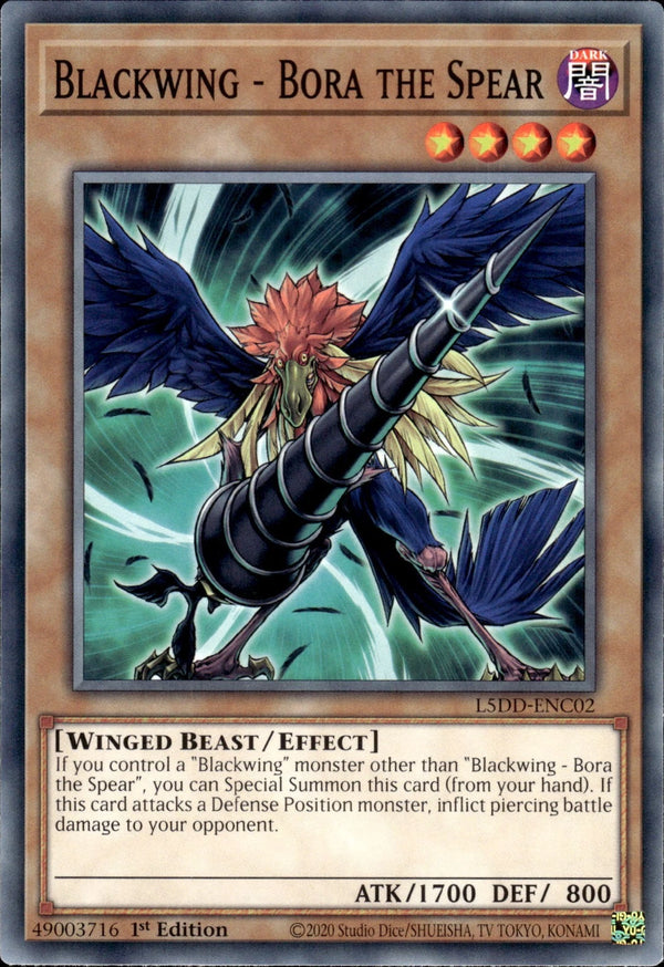 Yugioh - Blackwing - Bora the Spear *Common* L5DD-ENC02 (NM)