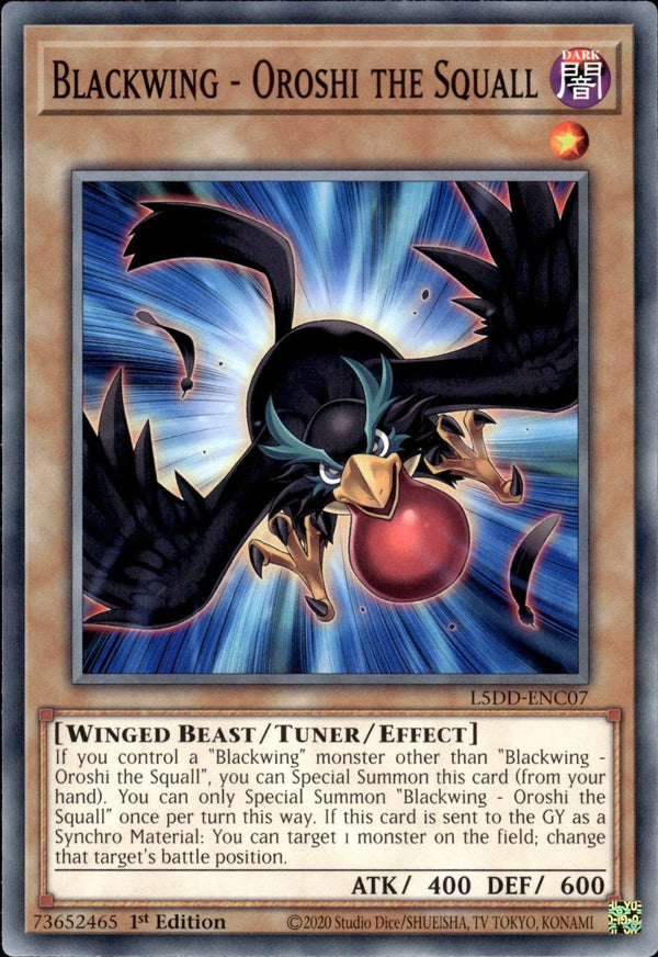 Yugioh - Blackwing - Oroshi The Squall *Common* L5DD-ENC07 (NM)