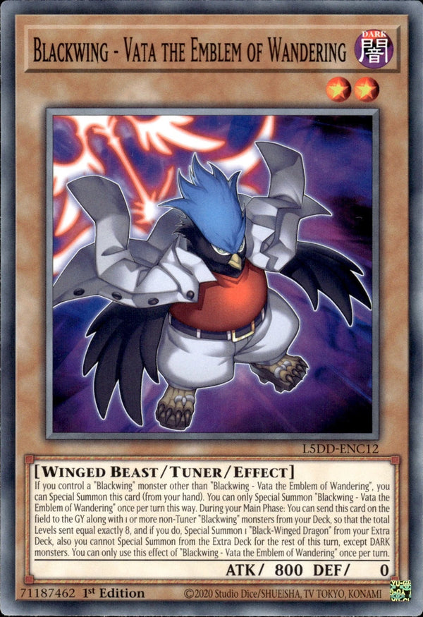 Yugioh - Blackwing - Vata The Emblem Of Wandering *Common* L5DD-ENC12 (NM)
