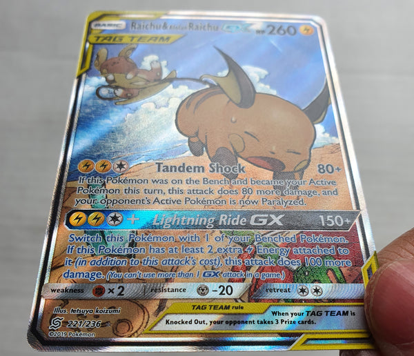 Pokemon - Raichu & Alolan Raichu GX *Alternate Art* Unified Minds 221/236