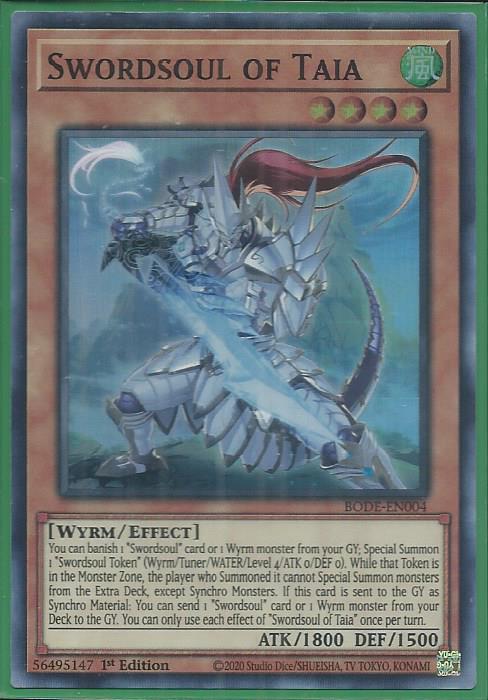 Yugioh - Swordsoul of Taia *Super Rare* BODE-EN004 (NM/M)