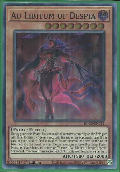 Yugioh - Ad Libitum of Despia *Super Rare* BODE-EN011 (NM)