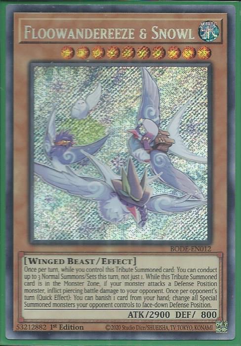 Yugioh - Floowandereeze & Snowl *Secret Rare* BODE-EN012 (NM/M)